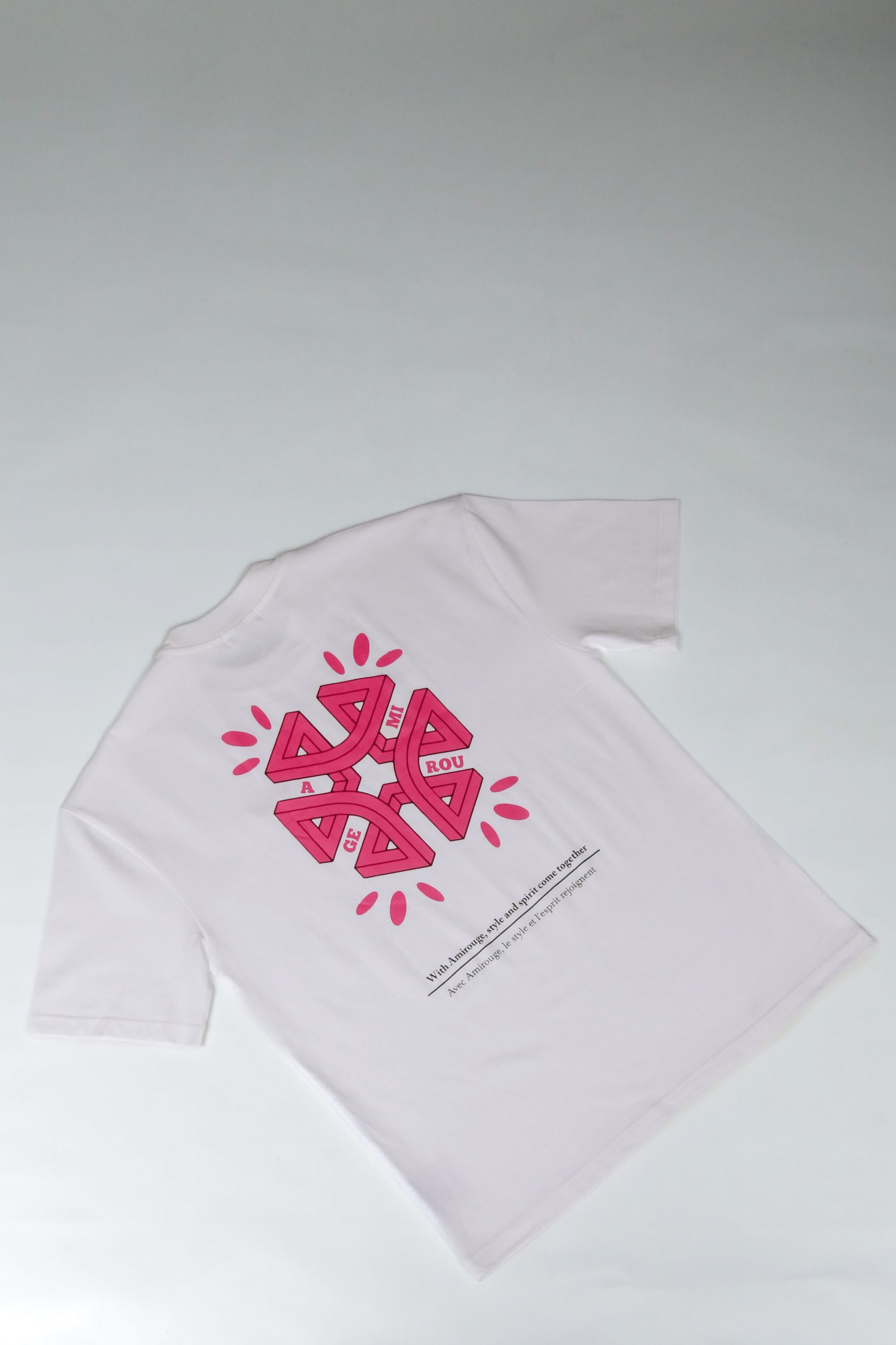 Depth Logo T-shirt White with Pink